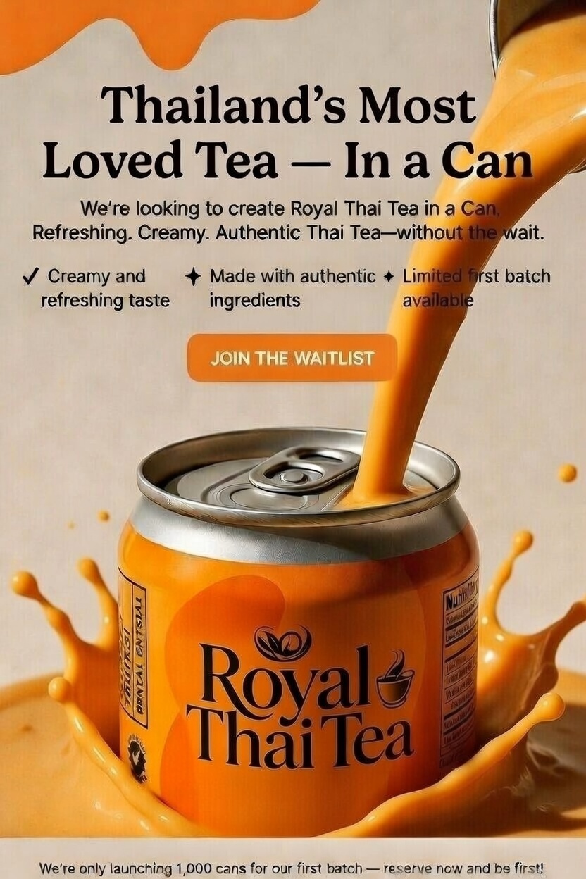 Royal Thai Tea Can Pouring